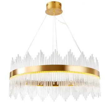 

Modern chandelier LED crystal lighting AC110V 220V gold dining room living room pendant lamp