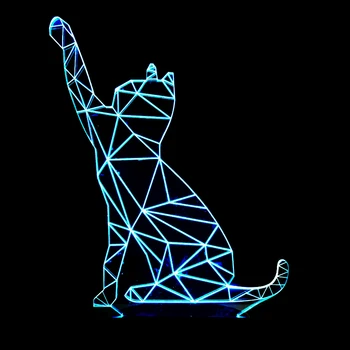 

Wave cat Walking Cat Lamp 3D Led Night Lights for Kids Touch USB Table Lampe Baby Sleeping Nightlight With Switch 7 Color