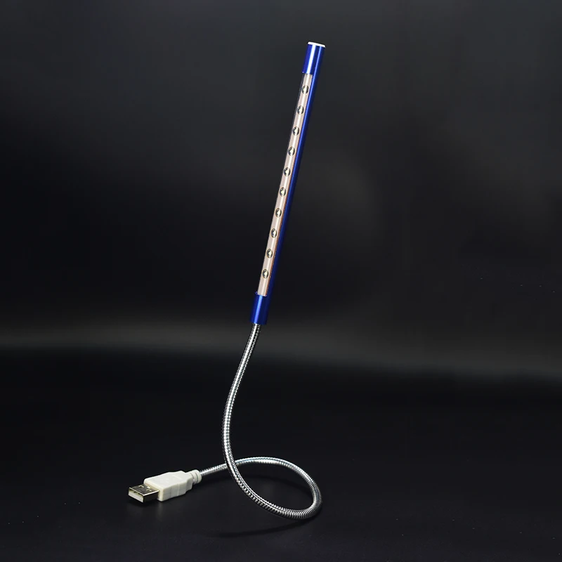 Oobest маленький гибкий USB светодиодный настольный светильник 10 светодиодный фонарь вспышка светильник для ПК ноутбук светильник ing ноутбук лампа для чтения