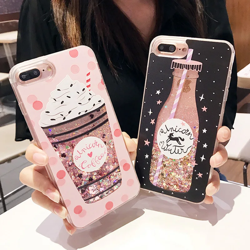 

Flowing Liquid Floating Case for Coque iPhone 6s 7 8 Plus 6Plus 7PLus funda Luxury Bling Glitter TPU Bumper Sequin Phone Cover