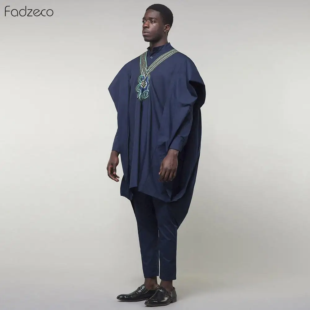 Fadzeco Agbada африканские костюмы для мужчин Дашики Бизнес 3 шт. набор бубоу наряд Африка одежда вышивка формальный наряд размера плюс