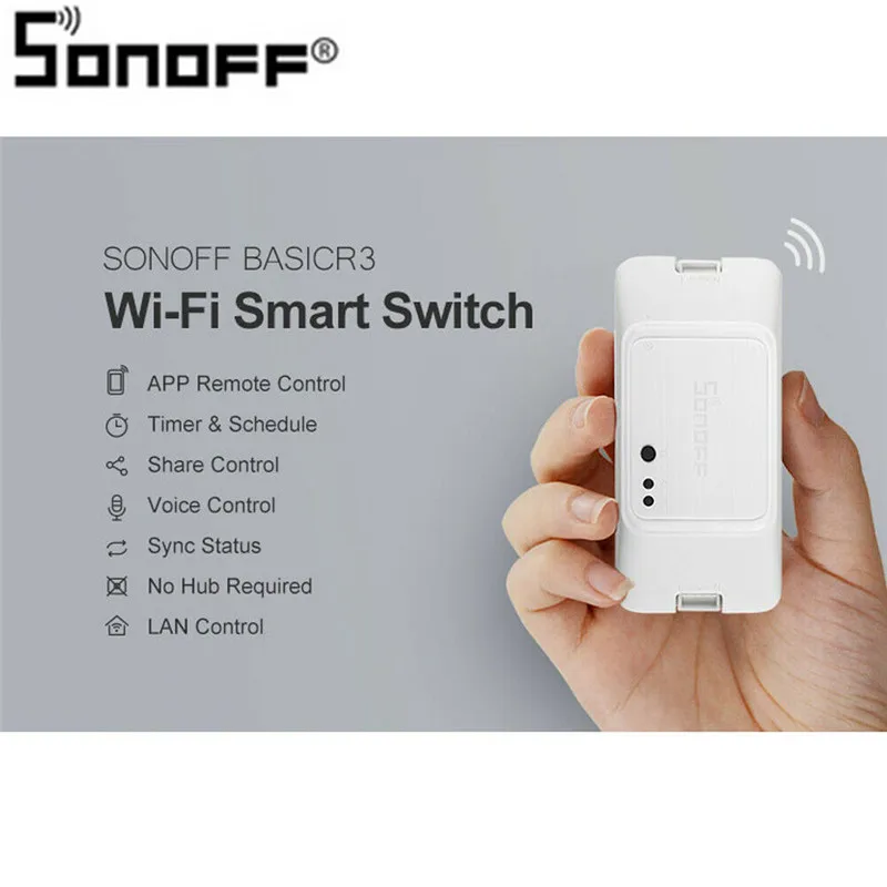 

SONOFF BASIC R3 Smart WiFi Switch Light Timer Support APP/LAN/Voice Remote Control DIY Mode Works With Alexa Google Home