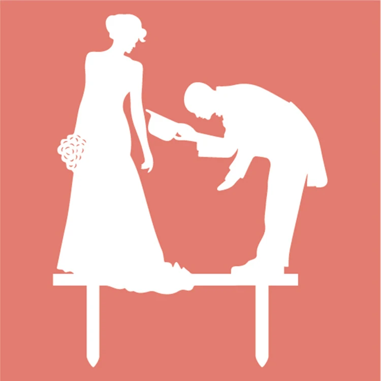  The Bridegroom Invites the Bride to Dance Black Acrylic Cake Toppers Gold Cake Stand Wedding Annive - 32941624818