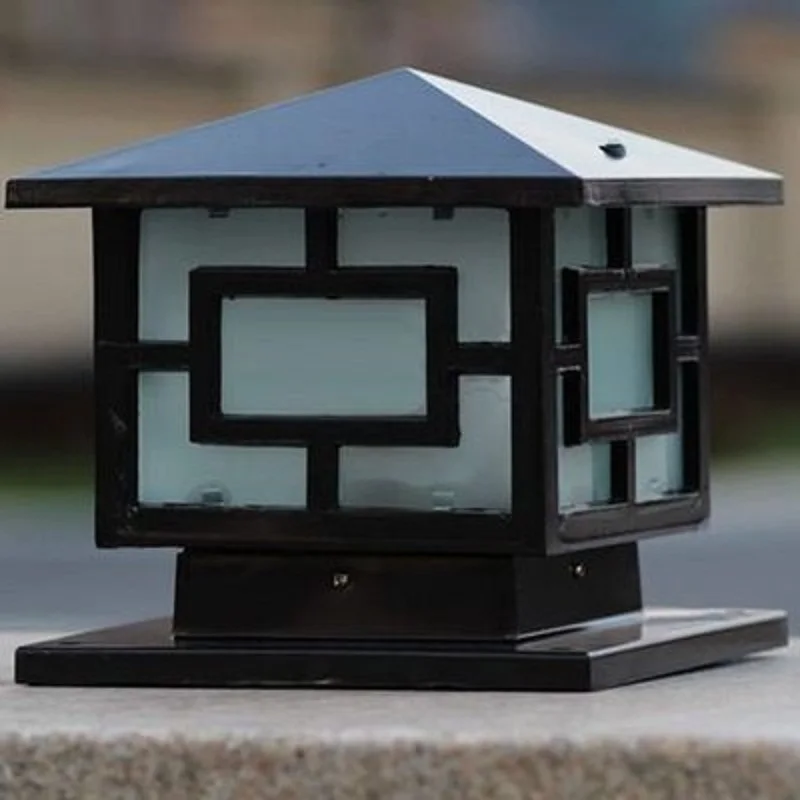 Chinese Style Royal Wall Pillar Lamp Outdoor Garden Lighting Yard Aisle