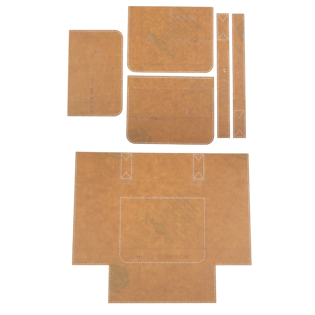 Pack of 6pcs Acrylic Stencil Clear Templates Tote Bag Pattern Leather Craft DIY Sewing Accessory