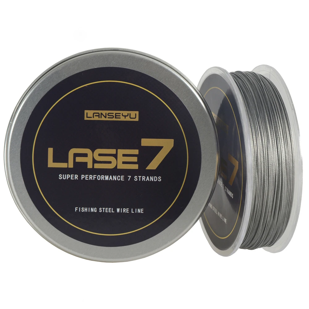 

LANSEYU 100M 7 Strands Stainless Steel Wire Fishing line Wire Trace with Coating Wire Leader Coating Jigging Wire Lead Fish Line