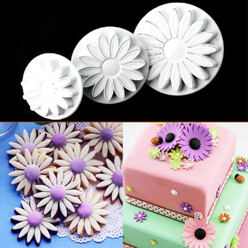 Baking Decorations Cake Decorations And Cake Toppers Cavom Net 3pcs Fondant Cake Decorating Sunflower Sugarcraft Plunger Cutter Mold Mould Tfsu
