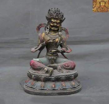 

wedding decoration Antique Tibet Buddhism bronze Gilt silver Mahakala Wrathful Deity Buddha Statue