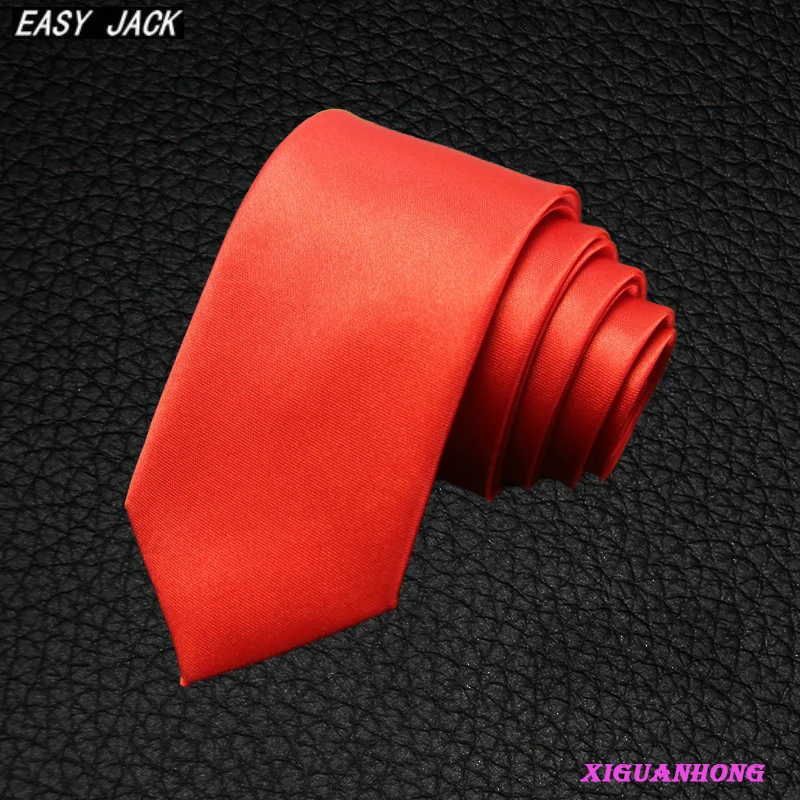 

Wholesale 5cm Narrow Casual Tie Man Red Black Mens Slim Leisure Solid Color Polyester Skinny Ties For Men Necktie Low Price