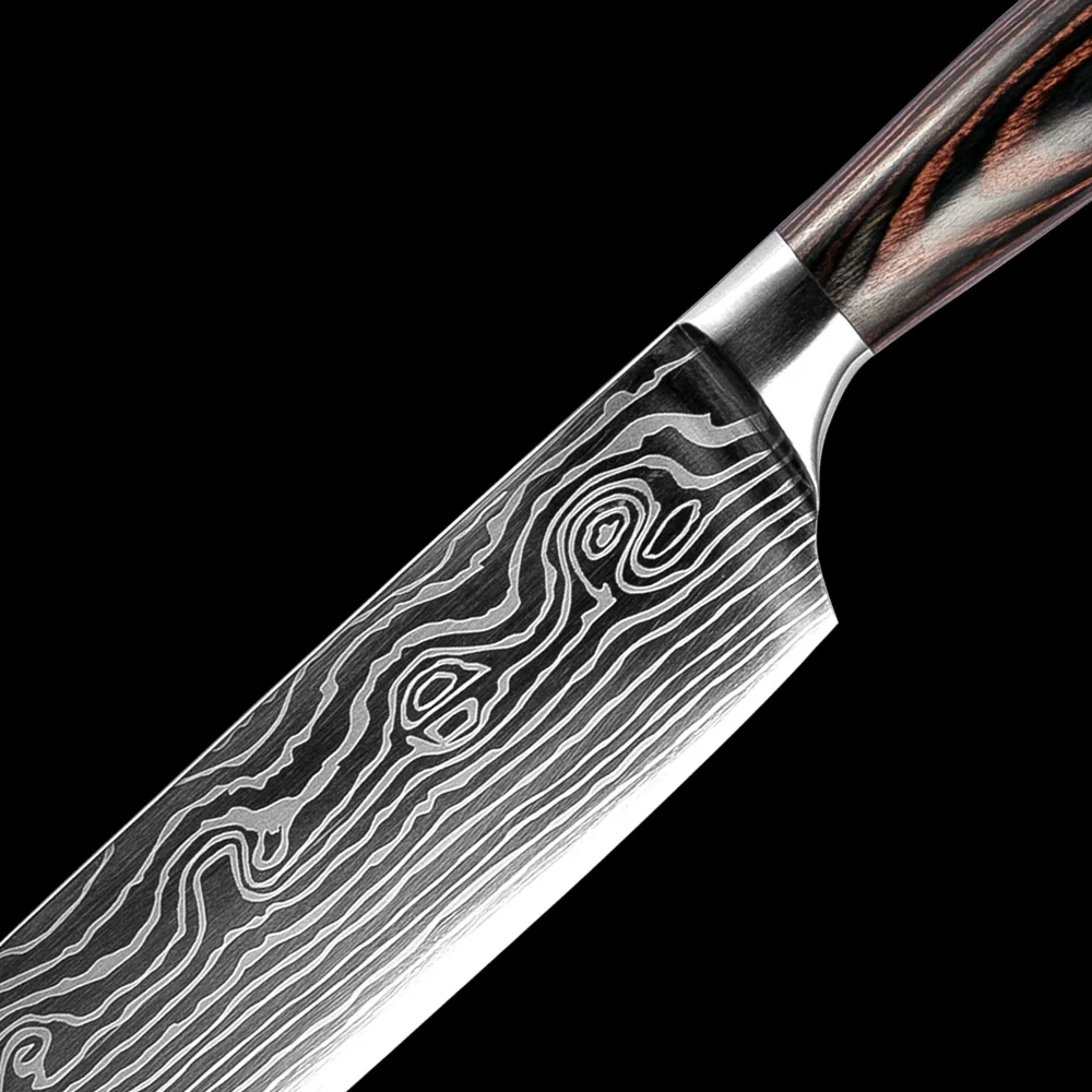  XITUO 5 PCS Kitchen Knives Sets Japanese Damascus Steel Pattern Chef Knife Santoku Cleaver Paring S - 32861524015