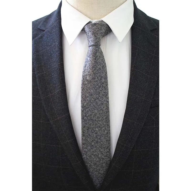 JEMYGINS оригинал высокого Качественный хлопок 2,4 ''Тощий Плед сплошной кашемировый галстук шерсть мужской галстук для молодежи рабочая