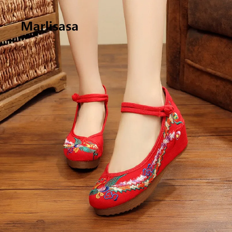 Marlisasa Zapatos De Mujer милые женские тканевые Туфли с круглым носком и ремешком пряжкой