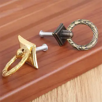 2Pcs Vintage Cabinet Knobs and Handles Kitchen Drawer Cupboard Ring Pull Jewelry Box Handles Furniture Fittings 2143mm