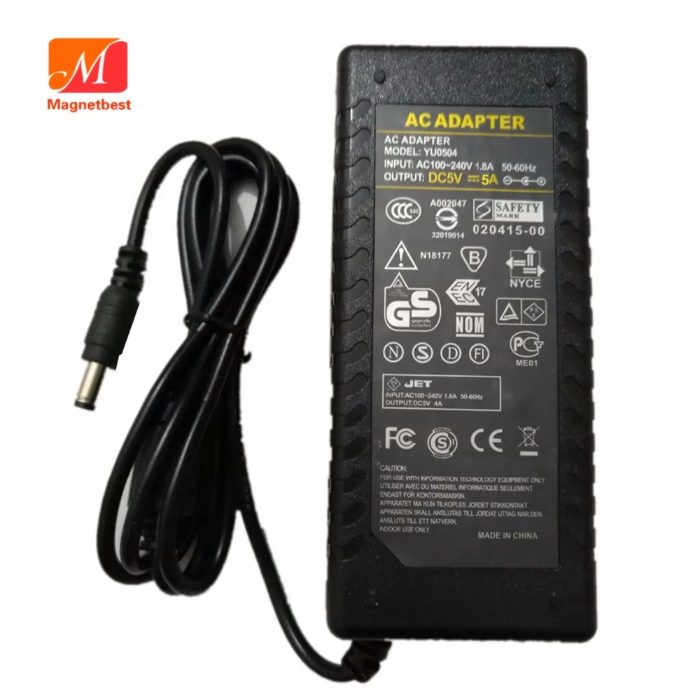 5 шт./лот 5 V 5A адаптер переменного, постоянного тока с IC чип Питание адаптер reallac 5V5A 25 W Зарядное устройство Трансформатор для Светодиодные Ленты Света CCTV