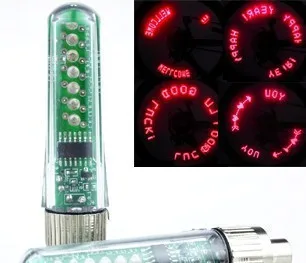 Best WholeSale 500pcs/lot 7 LED Valve Cap Light double -sided letter wheel light bike Wheel Lights 7LEDs Free Shipment 0