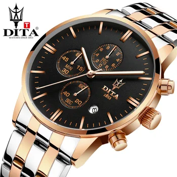 

DITA Men Watch Business Wristwatch Stainless Waterproof Stopwatch Chronograph Luminous Hand Luxury Clock Top Brand Relogio