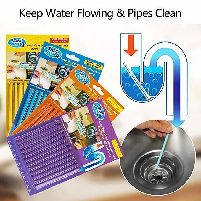 

48pcs / set Cleaing Sticks Keep Your Drains Pipes Clear And Smell House Cleaning Essential Tools Pipe Cleaner Bathroom Tools