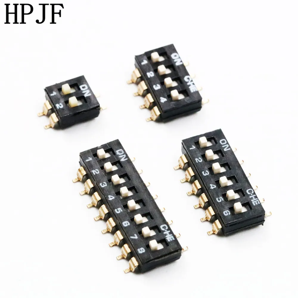 10 шт./лот SMD SMT скользящий переключатель типа модуль 2 3 4 5 6 8 бит 54 мм позиционный DIP