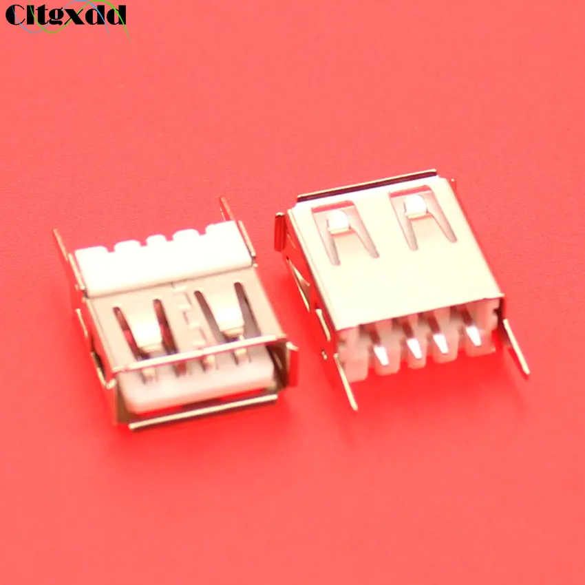 Cltgxdd 10 шт. 4-контактный разъем USB 2 0 типа A фиксированные ножки Вертикальная