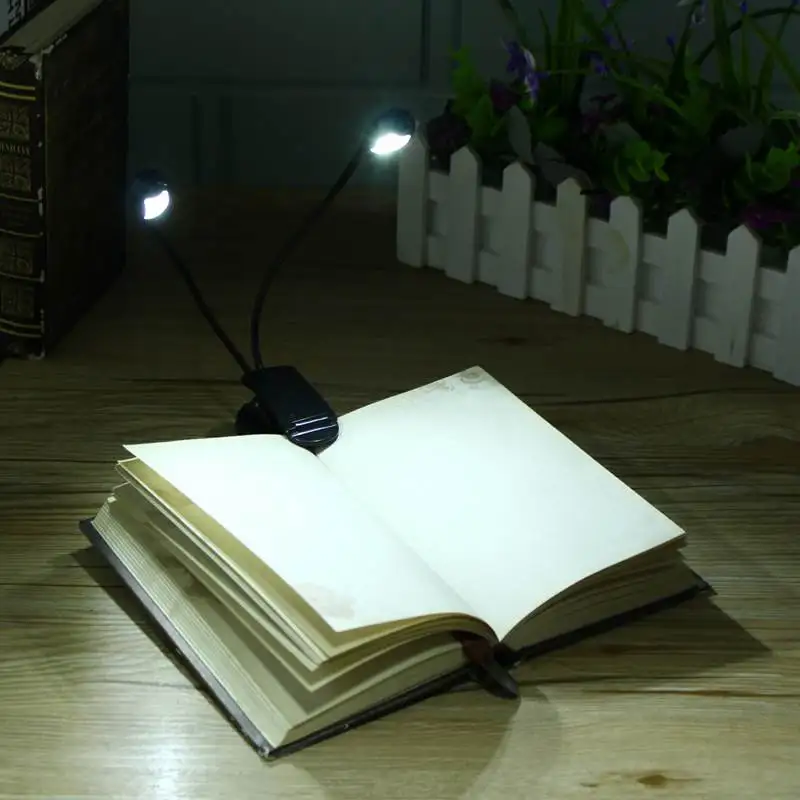 Flexible LED Book Light Desk Reading Lamp Clip Table Light Single/Double Bar For Kindle Study