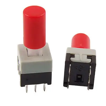 

8.5 x 8.5mm x 18mm Red Cap Momentary Pushbutton Tact Tactile Switch 6 Pin