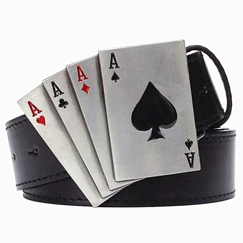 Тяжелый металлический рок декоративный ремень в стиле панк Lucky Poker gamble