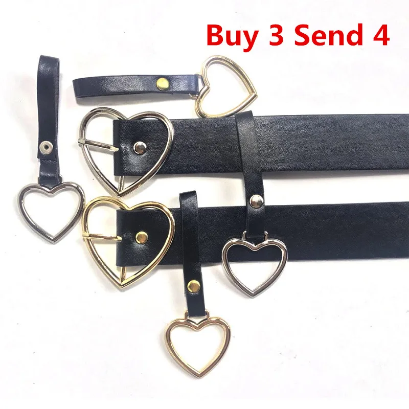 

Ceinture Femme Fashion Woman Designer Belt Korean Style Ulzzang Harajuku Solid Black PU Love Buckle Belts Women High Quality