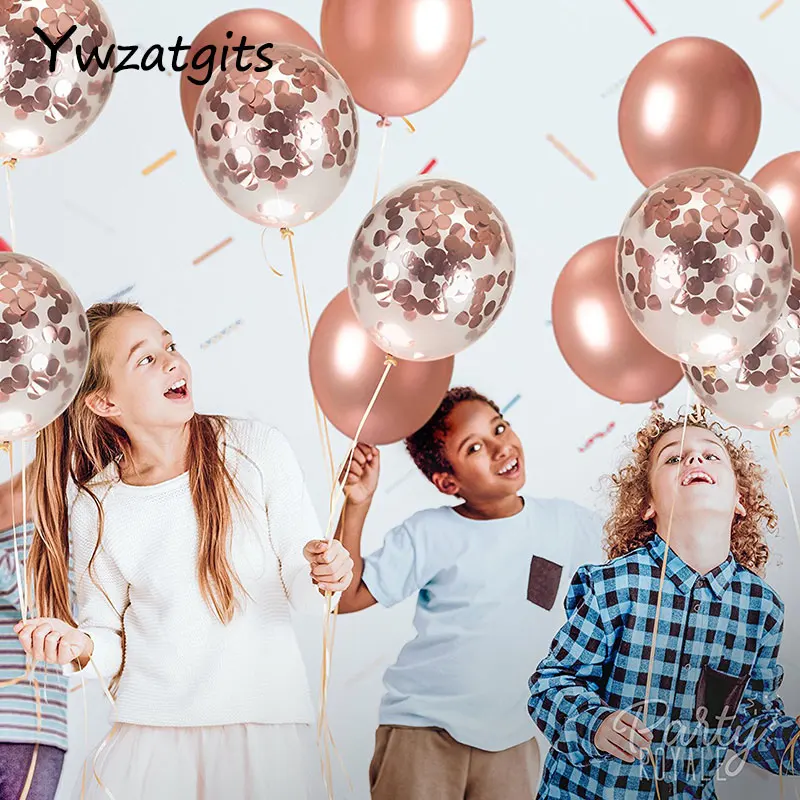 5PCS 12"/18" Rose Gold Air Balloons Christmas Birthday ...
