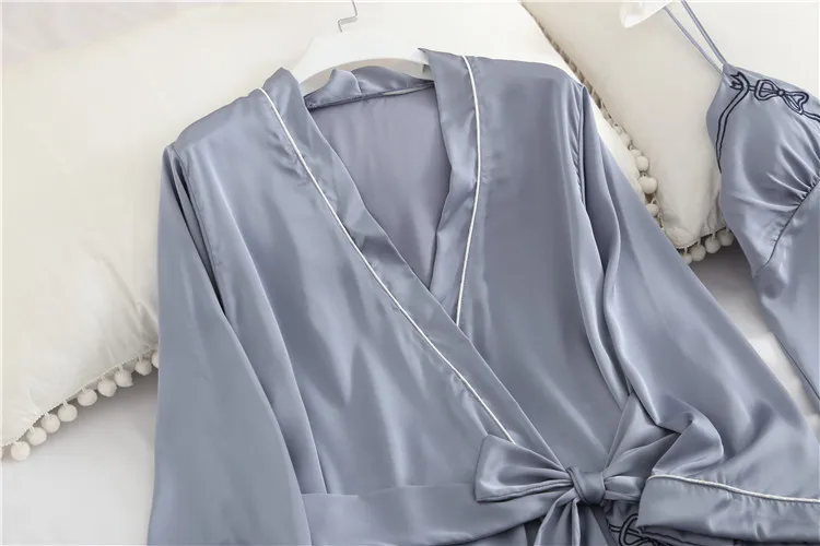 2019 для женщин пижамы наборы для ухода за кожей 5 шт. атлас Pijama Шелковый Домашняя одежда дома костюмы сна Lounge Пижама с нагрудники
