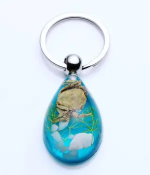 

FREE SHIPPING 10 keychain real crab fashion blue style magic jewelry
