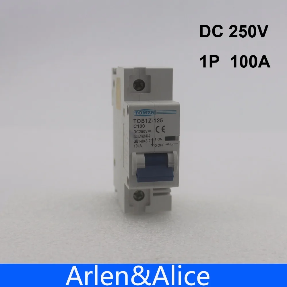 1P 100A DC 250V автоматический выключатель для PV системы C curve MCB|circuit breaker|dc circuit breakercircuit