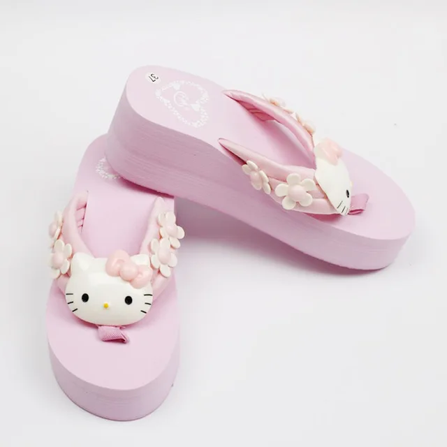 Hello Kitty Wedge Flip Flop Slippers 2
