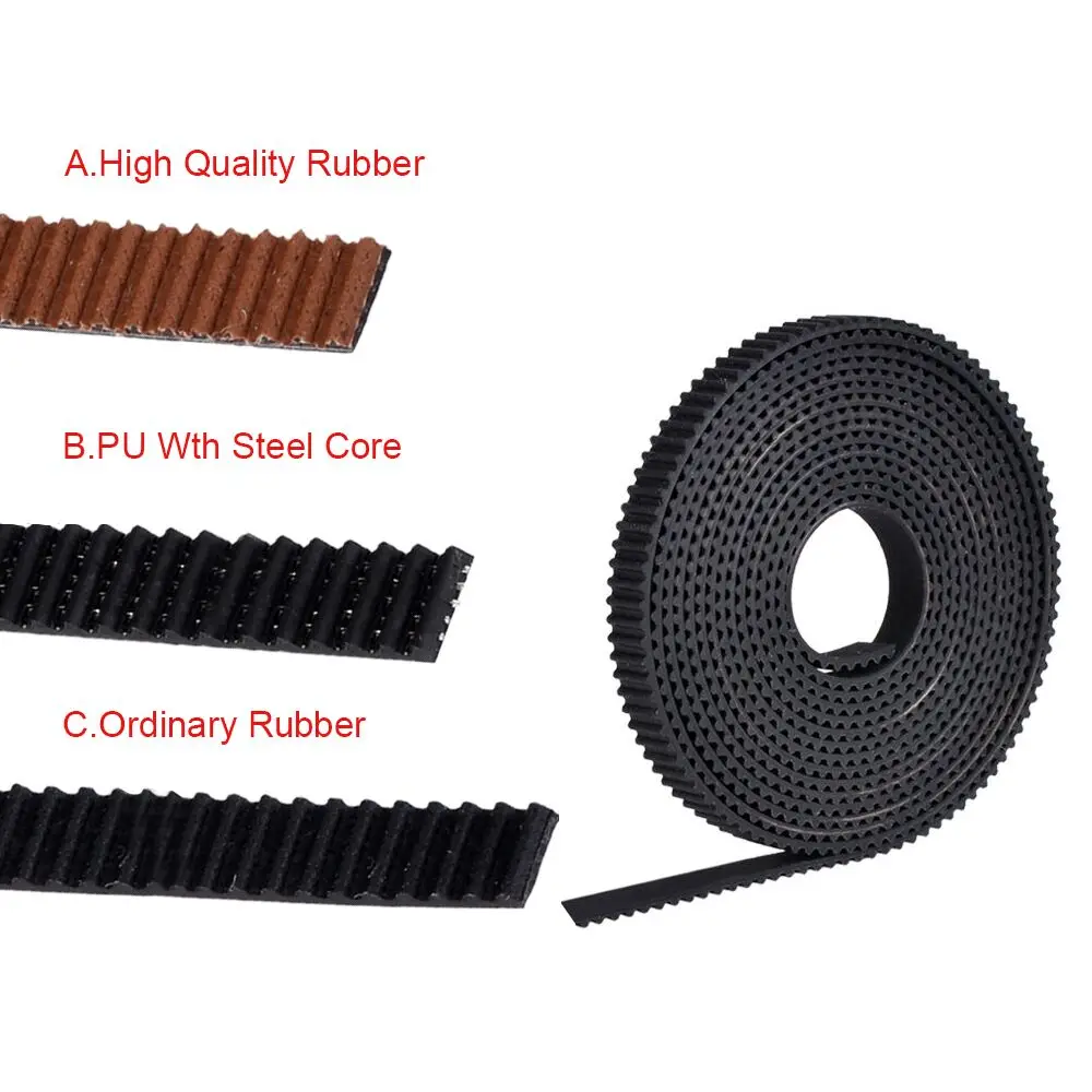 2/5M GT2 6MM Open Timing Belt GT2 Belt PU With Steel Core 2GT Timing