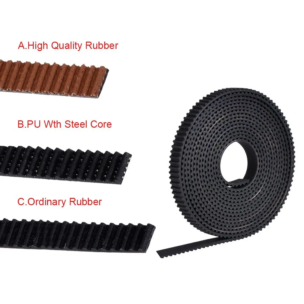 GT2 Belt PU with Steel Core Auart Zyilei-Belt Timing 10m-50m GT2 Open Timing Belt 2GT Rubber Synchronous Belt Width 6mm/10mm 3D Printer Parts Durable and wear-Resistant 