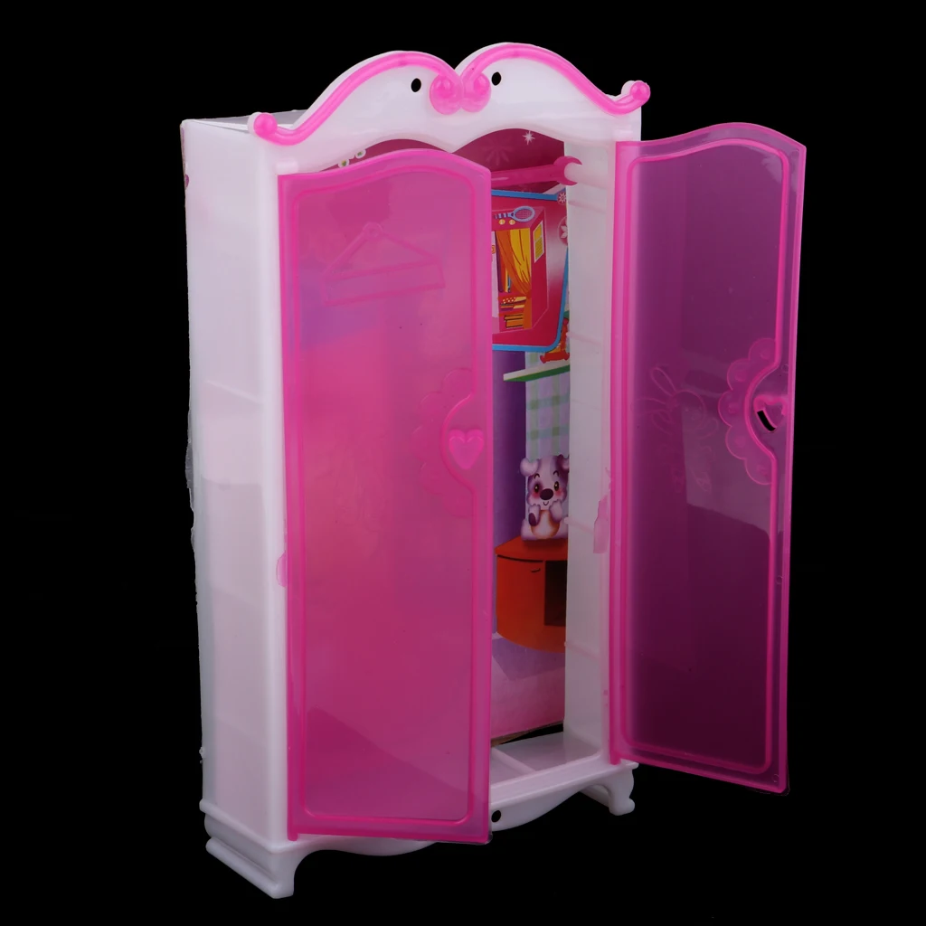 Rosy Closet Wardrobe Princess Bedroom Furniture For 30cm   Dollhouse Decor