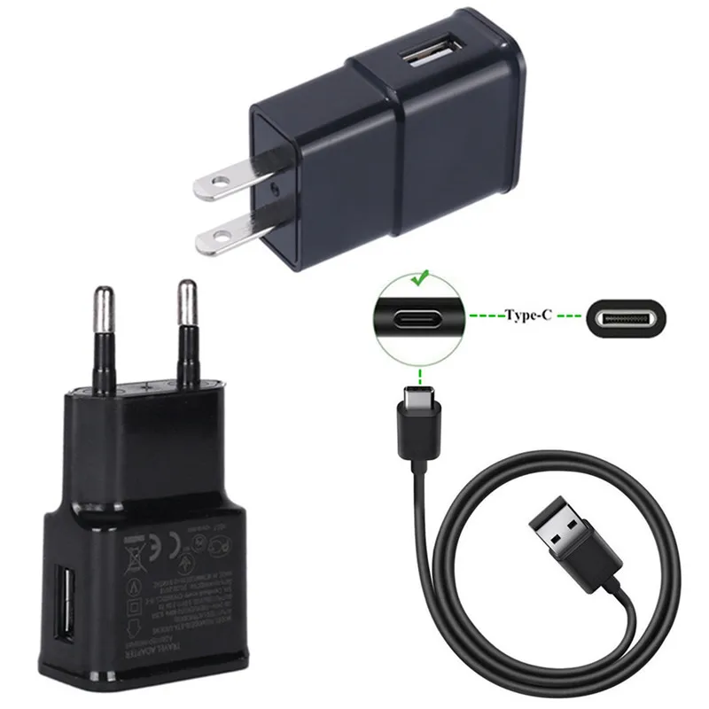 

For Samsung S10 A5 2017 A50 for Huawei P20 lite mate 20 10 9 Pro OnePlus 6 5T Travel Plug Charger adapter & USB 3.1 Type C Cable