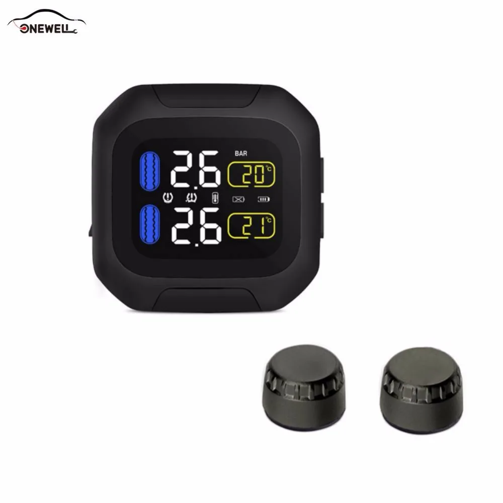 

Original Engine Tire Pressure Monitoring System Wireless TPMS Motorcycle Tire Alarm 2 External Sensor Moto Tools New
