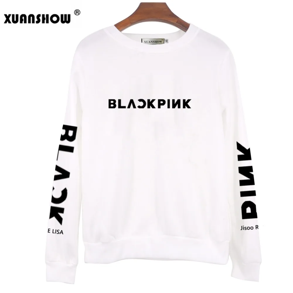 XUANSHOW 2018 BLACKPINK Album Kpop Sweatshirt Hip Hop Casual Letters Printed  Hoodies Clothes Pullover Printed Long Sleeve Tops 2