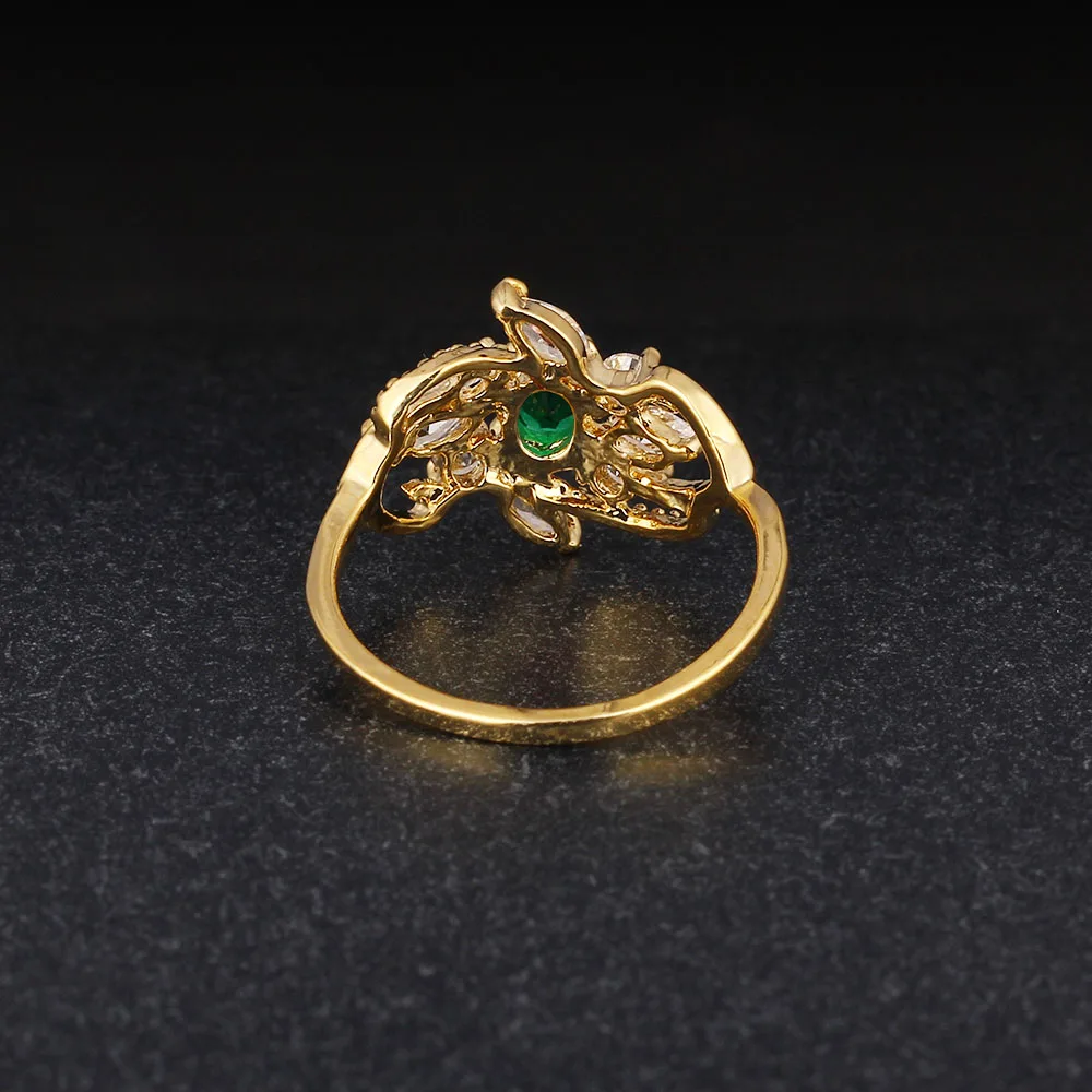 Trendy Colorful Party Accessories Gold Color Cubic Zirconia Women Ring New 2016 Best Gift for Women (JewelOra RI101851)