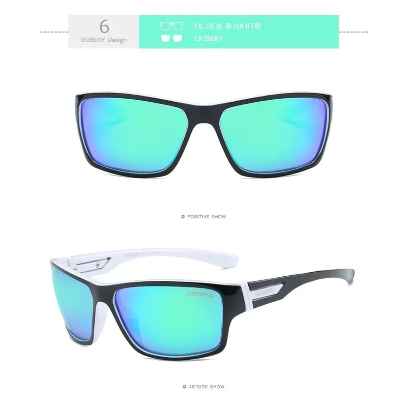 DUBERY поляризационные солнцезащитные очки для мужчин и женщин, новая мода, квадратные Винтажные Солнцезащитные очки, спортивные вождения, Ретро Зеркало, роскошный бренд UV400 - Цвет линз: 6