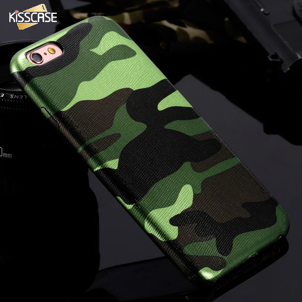 For iPhone 7 5 5S SE Case Military Camouflage Men Leather Phone Bag
