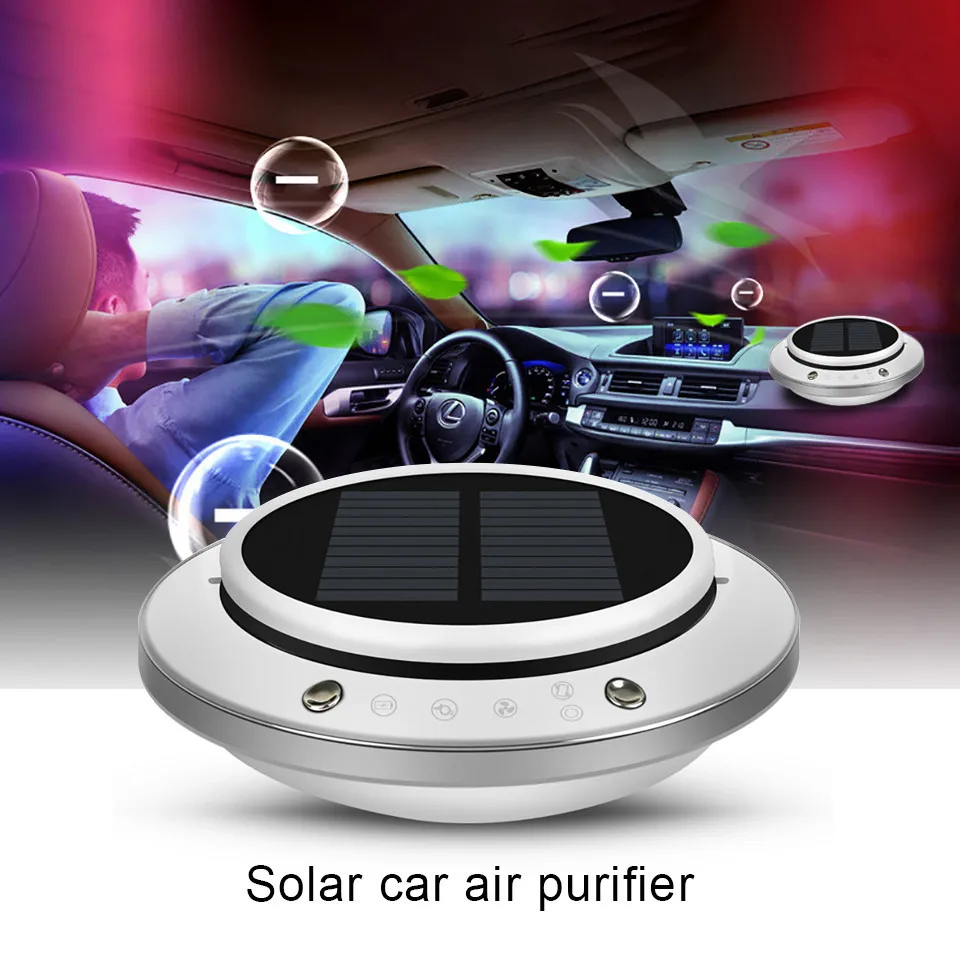 Cunymagos Portable Solar Car Air Purifiers Universal Car Styling Air Purifier Anion Fragrance Purifier Air Cleaner Ionizer Air Freshener  (15)