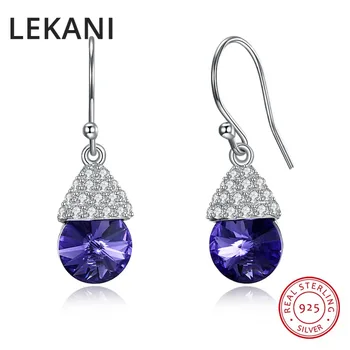 

LEKANI Crystals From Swarovski Cute Mushroom Shaped Drop Earrings For Women Girls Party Gift S925 Silver Statement Fine Jewelry