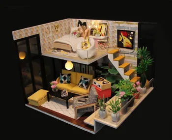 DIY Doll House Play Miniature Dollhouse Cute Families House Cynthia's Holiday Dollhouse Kits Family Gift for Girl Kids Toys sylvanian families house diy dollhouse handmade building toys birthday gift dolls house furniture kids toy juguetes brinquedos