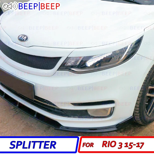

Aerodynamic pad splitter on front bumper for Kia Rio 3 FL 2015-2016 ABS plastic sports styles aerodynamic wing car styling