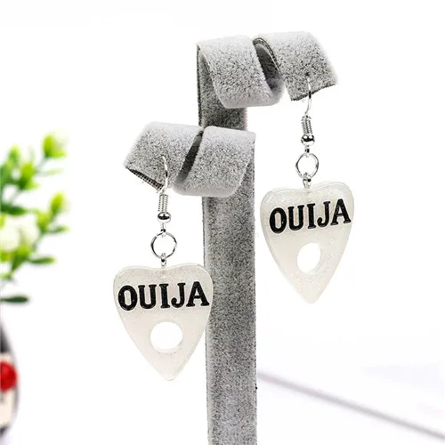 1 пара, модные серьги в форме сердца с подвеской OUIJA, полимерная серьга для подарка на день рождения, ювелирные изделия для девочек-подростков - Окраска металла: SE19-011B-01