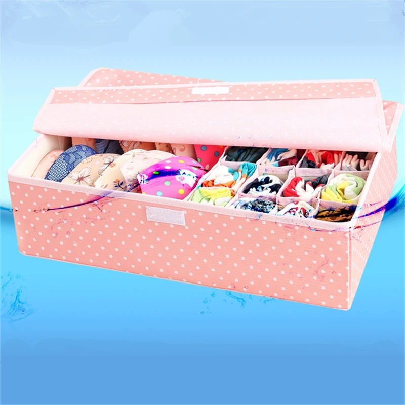 

17 Lattice Underwear Suitcase Folding Storage Box Socks Underpants Women's Panties Container Cover Receiving Box Caixas Cuadro