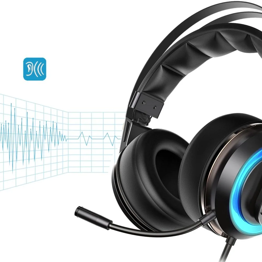 

T19 Gaming Headset USB Interface Music Game Headset usb Luminous + 3D Sound effects