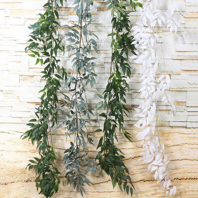 Свадебный потолок обмотка дорога макет ротанга окно искусственный шелк ива лоза искусственная листва венок для дома Свадебные украшения