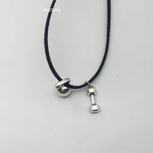 1 pcs Kettlebell & Dumbbell Chain Necklace * Fitness Weightlifting Gym..